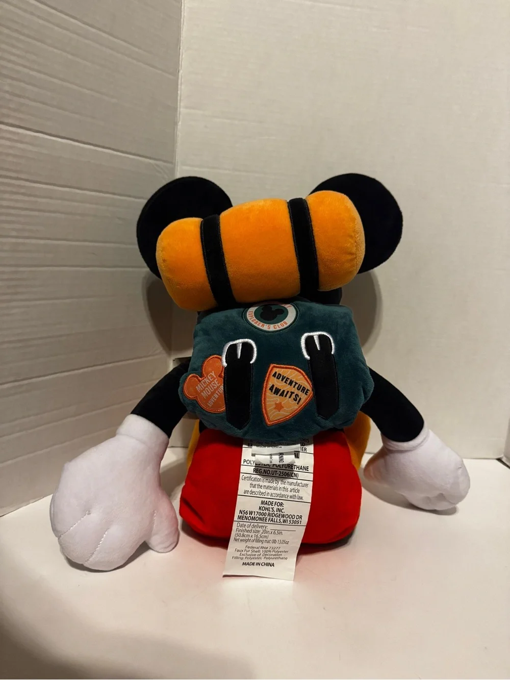 NWT Disney Mickey Mouse Explorer Pillow Buddy Plush 17” Kohl’s The Big One